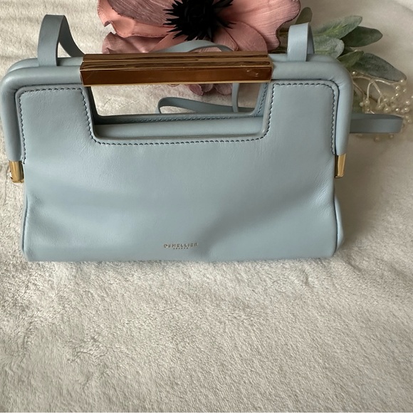 DeMellier Mini Seville Bag in Sky Blue Leather Clutch Shoulder Bag - Picture 11 of 14